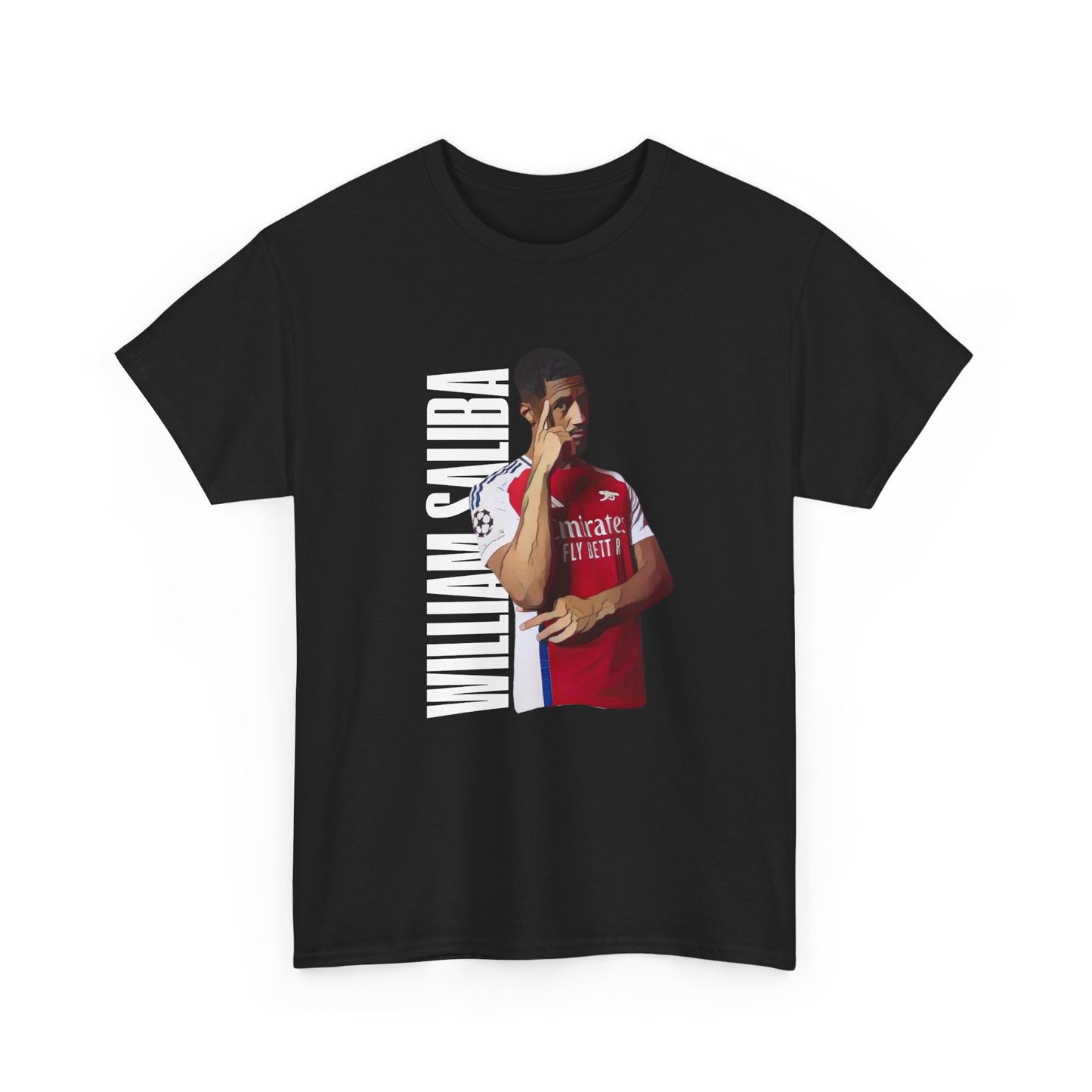 Exclusive Arsenal Fan William Saliba T-shirt with our unique © Design. Perfect gift for a Gooner, wearable Arsenal Art present showing your love for the Gunners. William Saliba | Arsenal Player William Saliba | William Saliba T-shirt | Saliba Arsenal | William Saliba Chant | Gunner T-shirt | Arsenal men's | Arsenal men's T-Shirt | Periodic Table | Arsenal Clothing | Gooner Fashion | Arsenal T-shirt | Arsenal Art | Gooner T-shirt | Gift for him | Gift for Her | Gift for Gooner | Present for Gooner