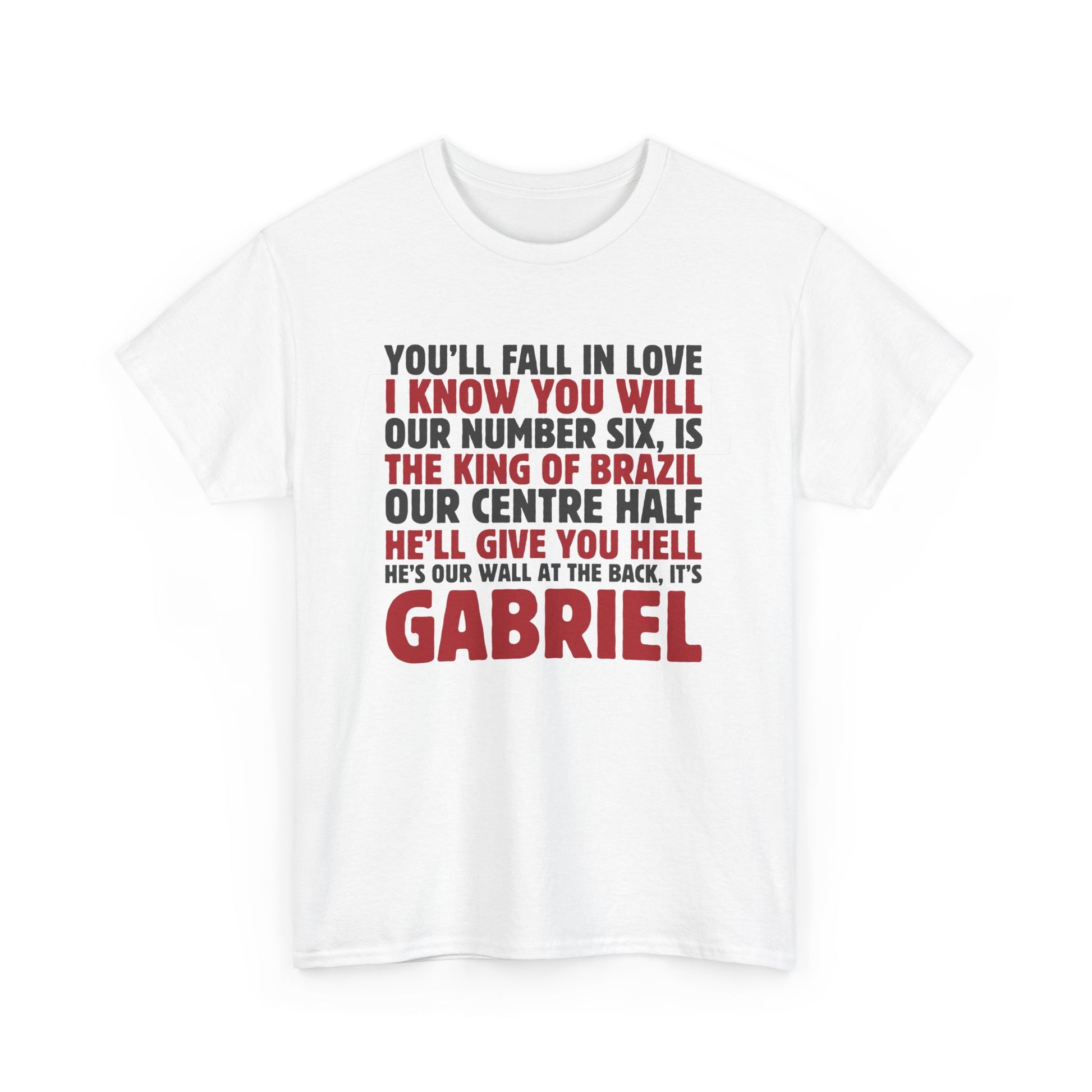 Exclusive Arsenal Gabriel Magalhães T-shirt with our unique © Design, perfect gift for a Gooner, wearable Arsenal Art present showing your love for the Gunners. Gabriel Magalhães| Arsenal Player Gabriel Magalhaes | Gabriel Magalhães Arsenal | Gabriel Magalhaes T-shirt | Gabriel Magalhães T-shirt | Gabriel Magalhaes Chant |  Gunner T-shirt | Arsenal mens | Arsenal mens T-Shirt | Periodic Table | Arsenal Clothing | Gooner Fashion | Arsenal T-shirt | Arsenal Art | Gooner T-shirt | Gift for him | Gift for Her |