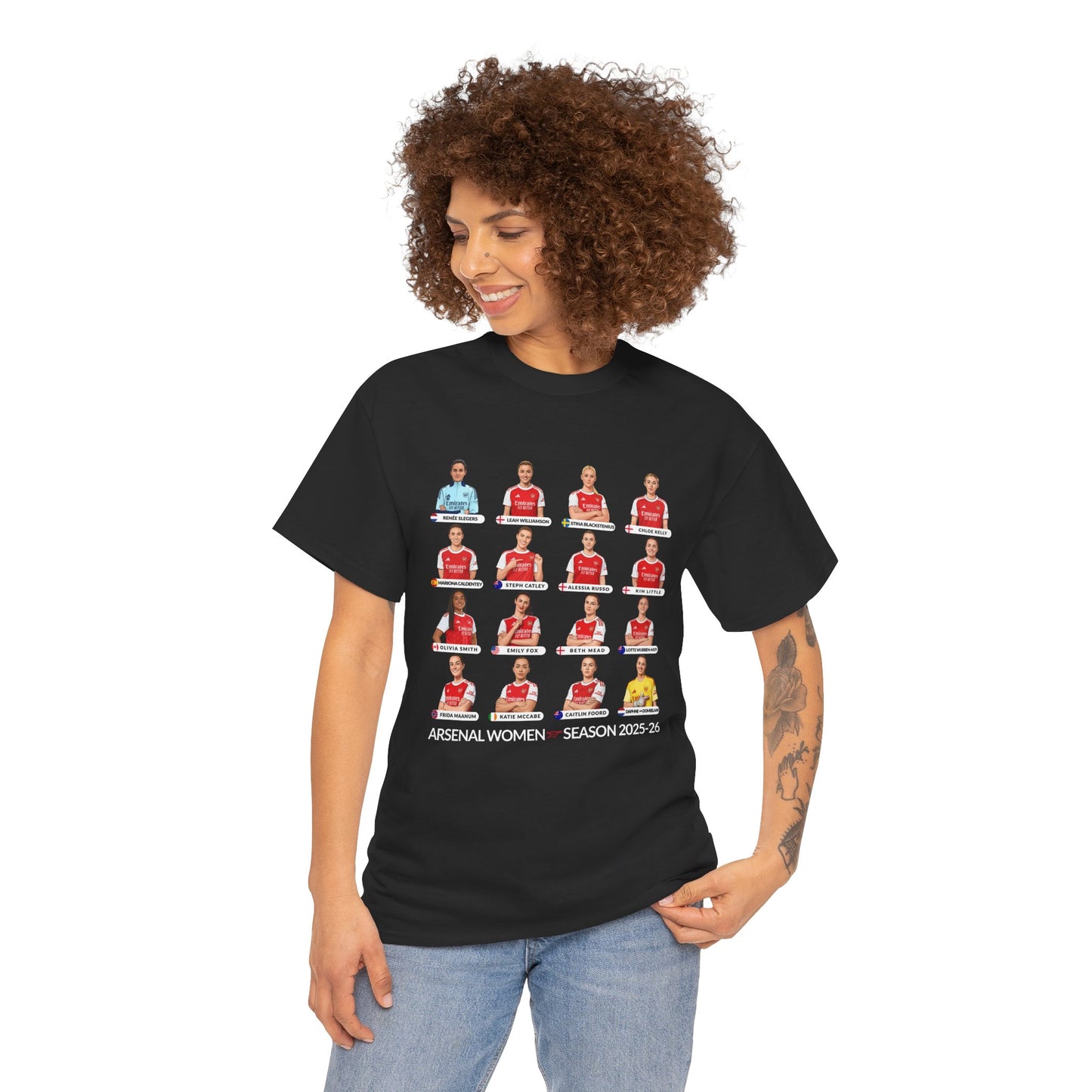 Arsenal Women 2025-26 Squad T-Shirt | Gooner Fan Apparel