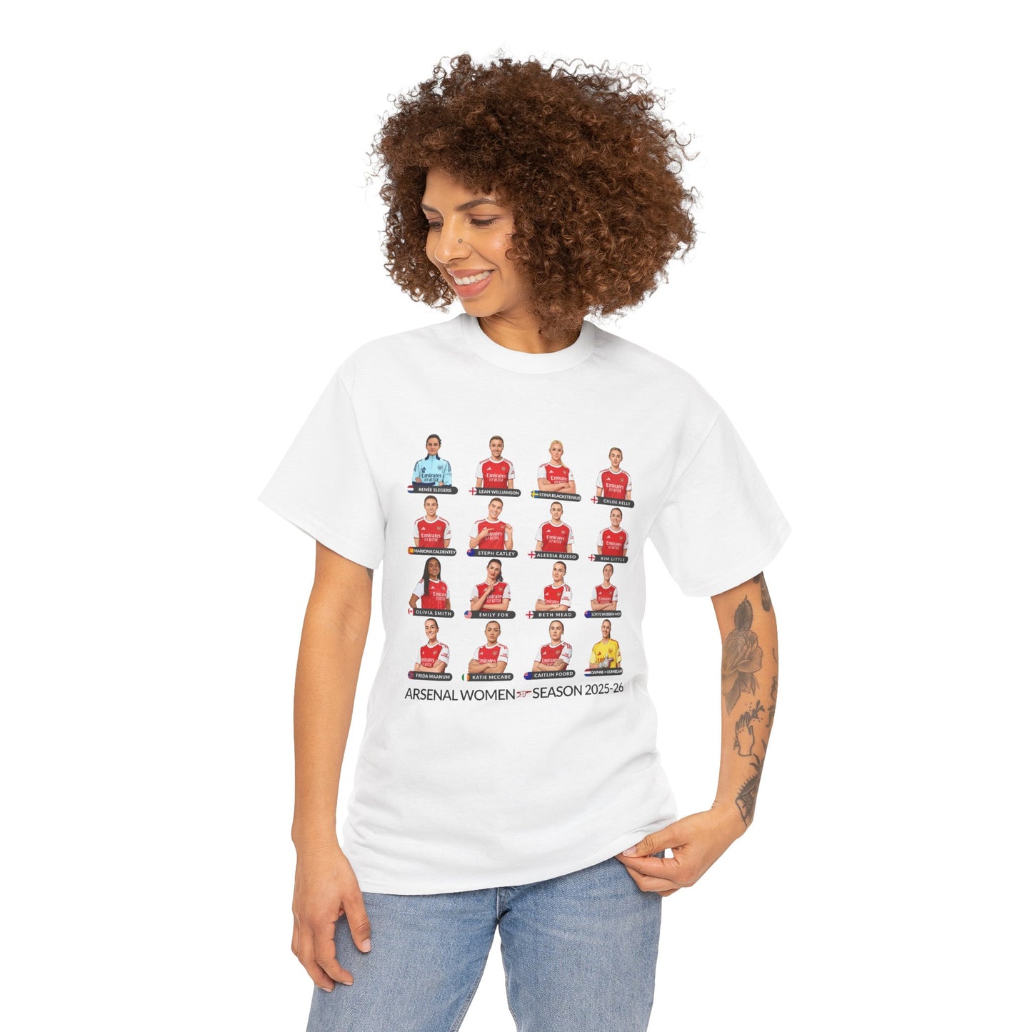 Arsenal Women 2025-26 Squad T-Shirt | Gooner Fan Apparel