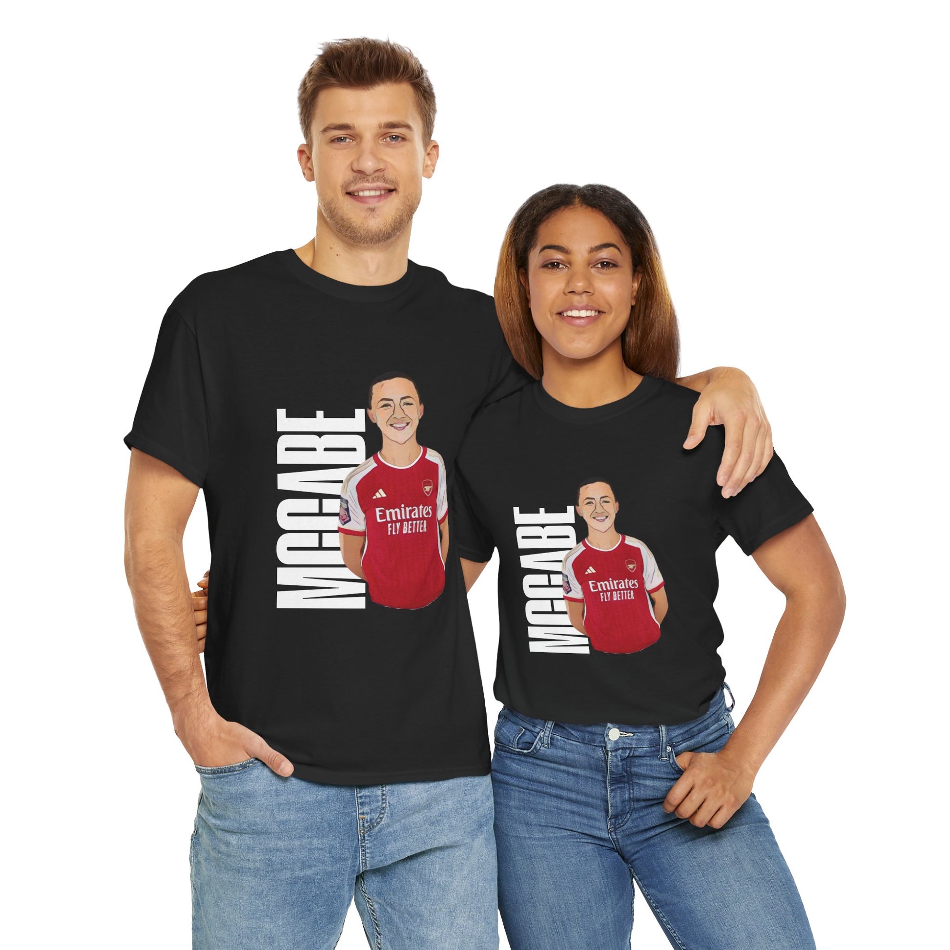 Katie McCabe T-shirt unisex black | Arsenal Fan Gear | McCabe Arsenal Player
Stand out with this exclusive Arsenal Fan Katie McCabe T-shirt with our unique© Design. Perfect gift for a Gooner, wearable Arsenal Art present showing your love for the Gunners.