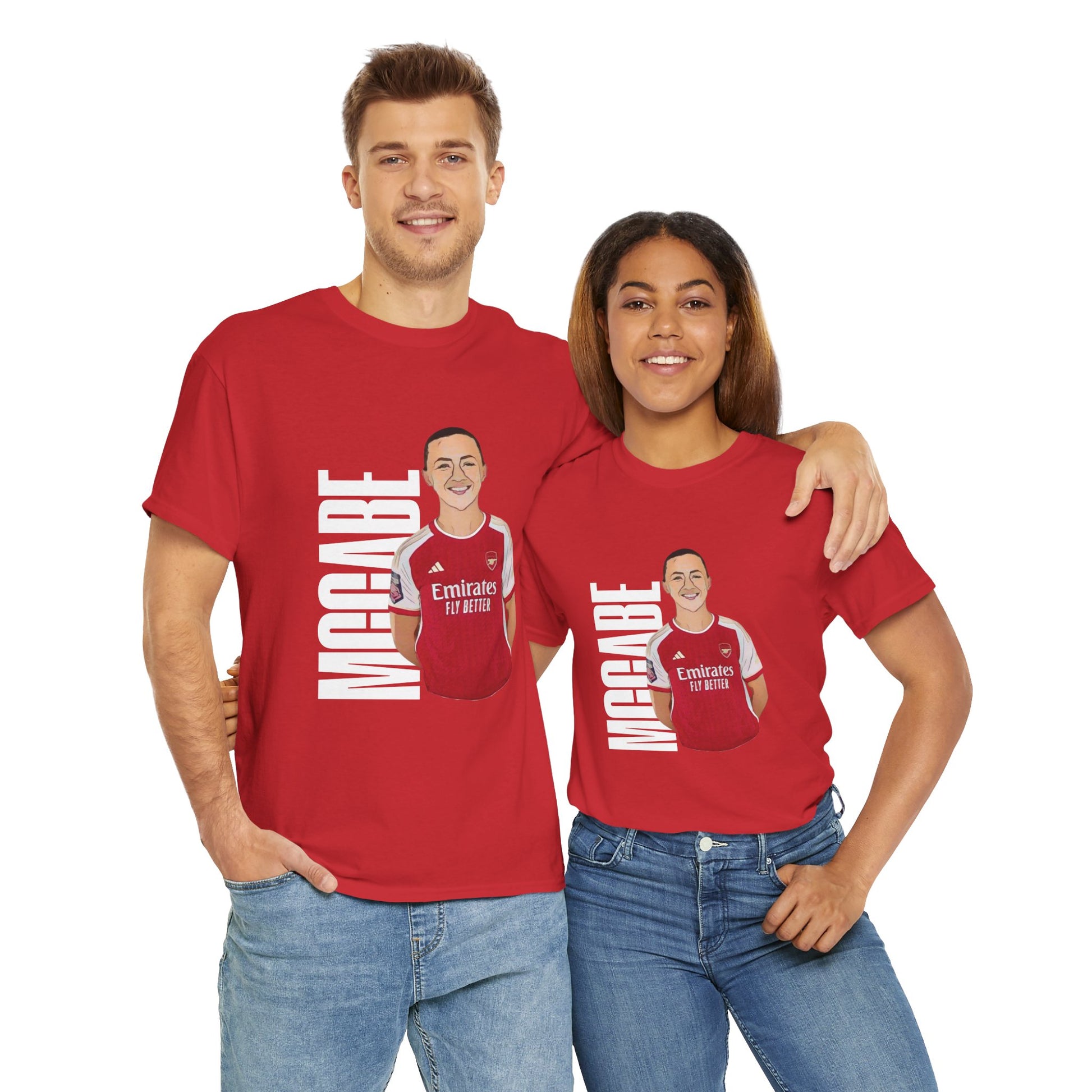 Katie McCabe T-shirt unisex red | Arsenal Fan Gear | McCabe Arsenal Player
Stand out with this exclusive Arsenal Fan Katie McCabe T-shirt with our unique© Design. Perfect gift for a Gooner, wearable Arsenal Art present showing your love for the Gunners.
