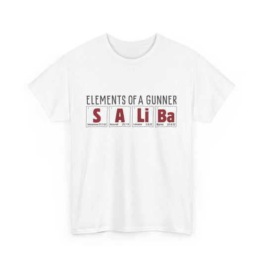 William Saliba | Science of Football | Arsenal Science | Periodic Table | Arsenal men | Arsenal men T-Shirt | Arsenal women | Arsenal women |  Arsenal Clothing | Gooner Fashion | Arsenal T-shirt | Arsenal Art | Gooner T-shirt | Gift for him | Gift for Her | Gift for Gooner | Present for Gooner
