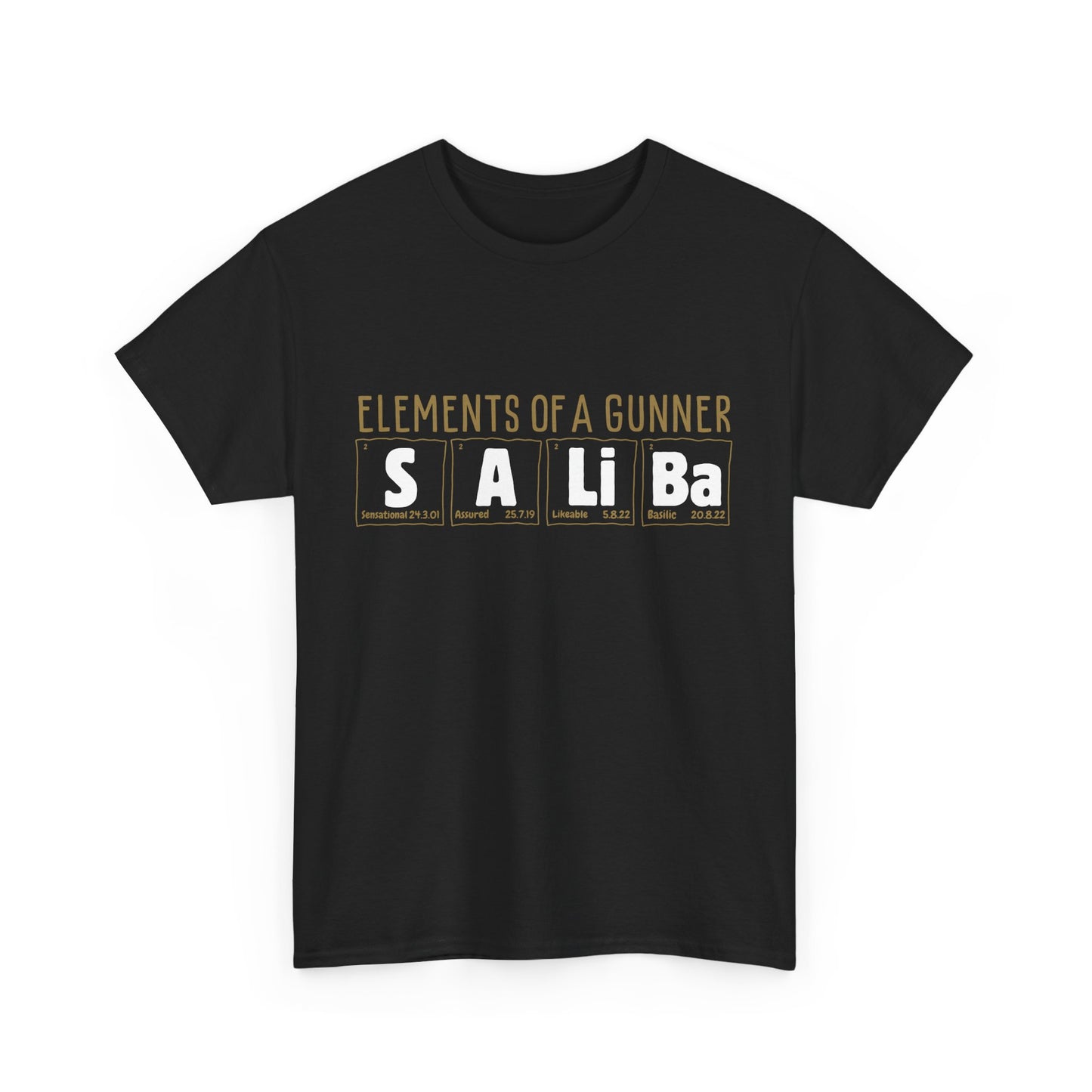 William Saliba | Science of Football | Arsenal Science | Periodic Table | Arsenal men | Arsenal men T-Shirt | Arsenal women | Arsenal women |  Arsenal Clothing | Gooner Fashion | Arsenal T-shirt | Arsenal Art | Gooner T-shirt | Gift for him | Gift for Her | Gift for Gooner | Present for Gooner