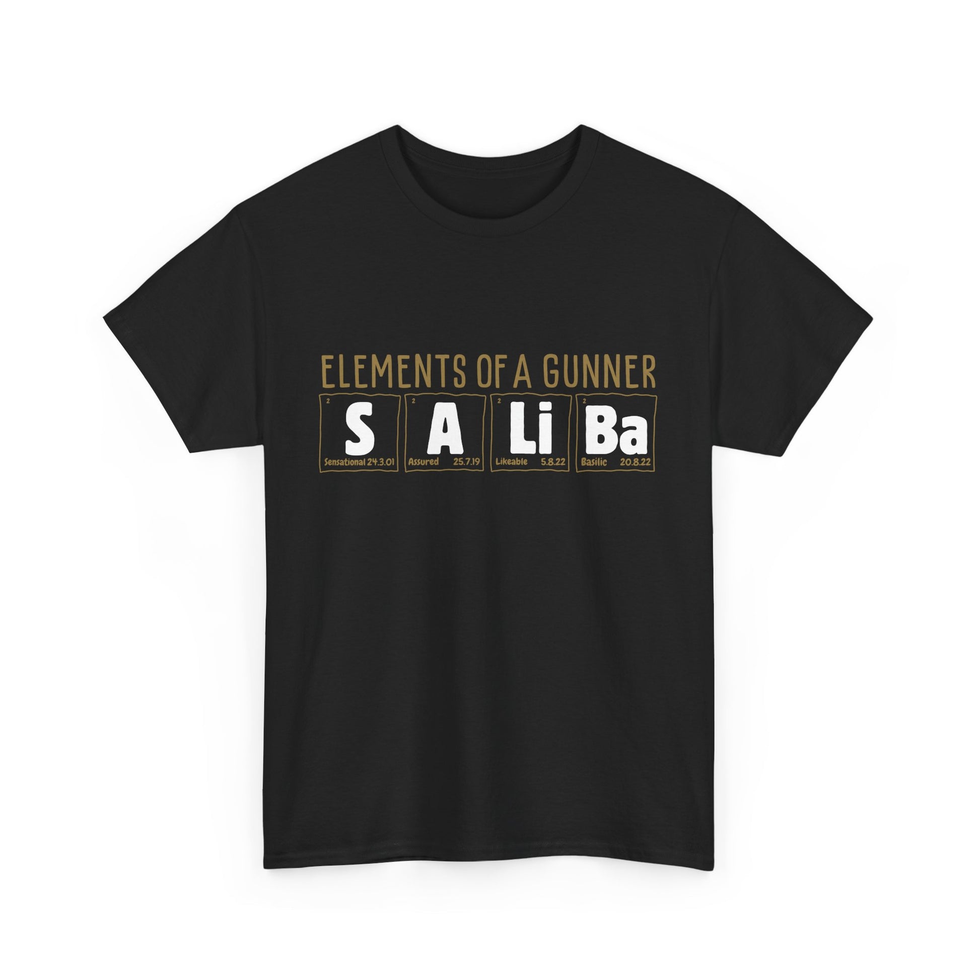 William Saliba | Science of Football | Arsenal Science | Periodic Table | Arsenal men | Arsenal men T-Shirt | Arsenal women | Arsenal women |  Arsenal Clothing | Gooner Fashion | Arsenal T-shirt | Arsenal Art | Gooner T-shirt | Gift for him | Gift for Her | Gift for Gooner | Present for Gooner