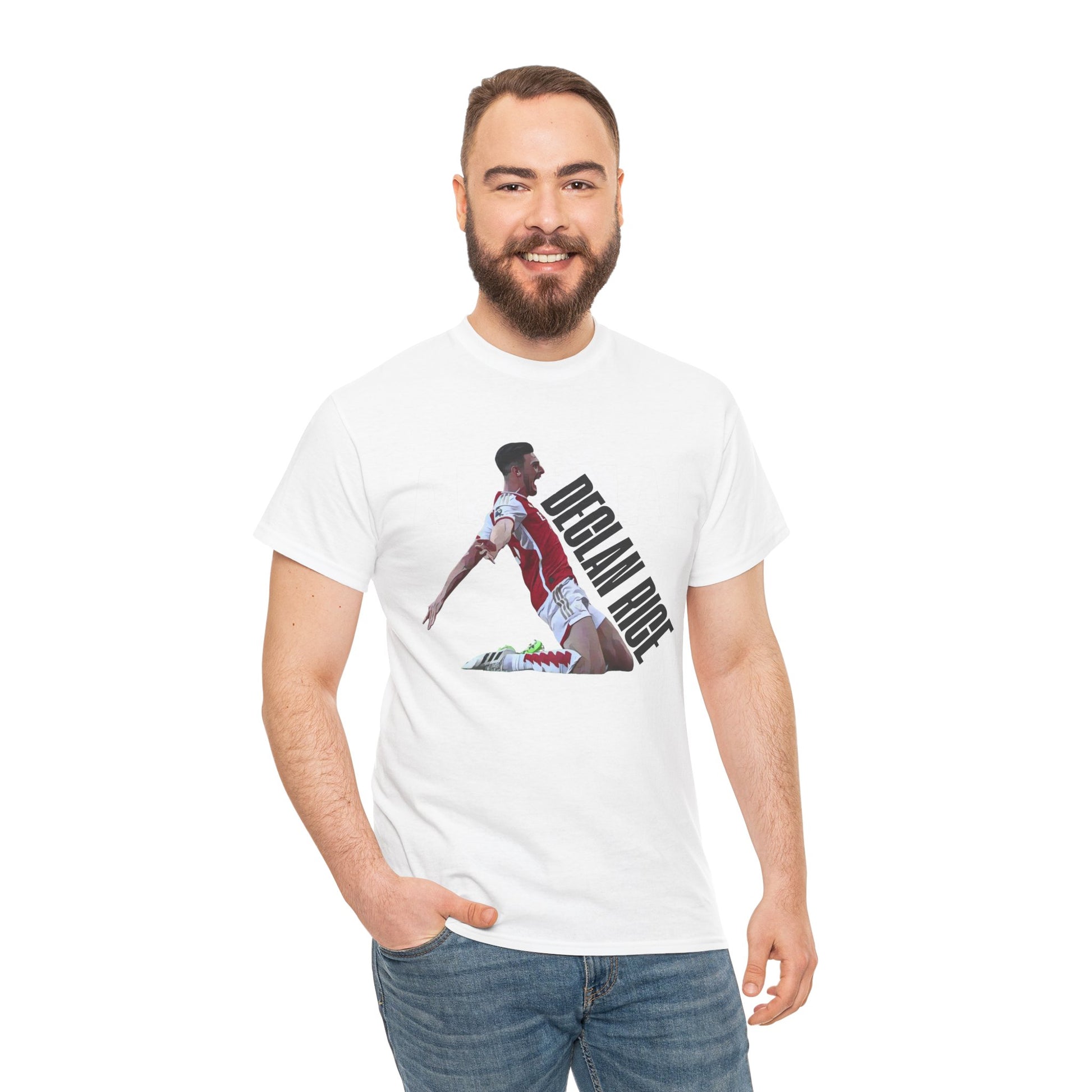 Exclusive Arsenal Fan Declan Rice T-shirt with our unique © Design. Perfect gift for a Gooner, wearable Arsenal Art present showing your love for the Gunners. Declan Rice | Arsenal Player Declan Rice | Declan Rice T-shirt  | Rice Arsenal | Declan Rice Chant | Gunner T-shirt | Arsenal women's | Arsenal women's T-Shirt | Periodic Table | Arsenal Clothing | Gooner Fashion | Arsenal T-shirt | Arsenal Art | Gooner T-shirt | Gift for him | Gift for Her | Gift for Gooner | Present for Gooner
