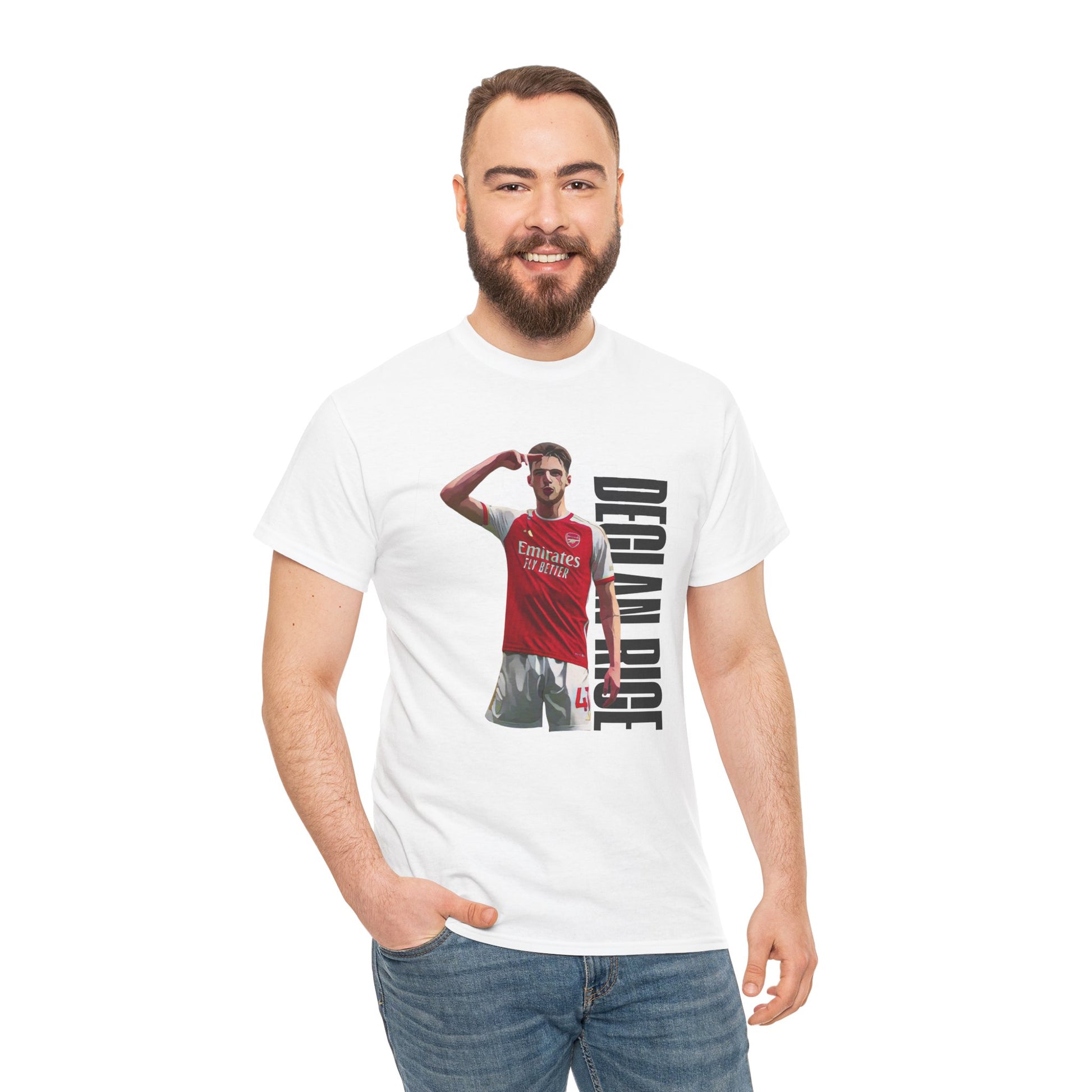 Exclusive Arsenal Fan Declan Rice T-shirt with our unique © Design. Perfect gift for a Gooner, wearable Arsenal Art present showing your love for the Gunners. Declan Rice | Arsenal Player Declan Rice | Declan Rice T-shirt  | Rice Arsenal | Declan Rice Chant | Gunner T-shirt | Arsenal women's | Arsenal women's T-Shirt | Periodic Table | Arsenal Clothing | Gooner Fashion | Arsenal T-shirt | Arsenal Art | Gooner T-shirt | Gift for him | Gift for Her | Gift for Gooner | Present for Gooner