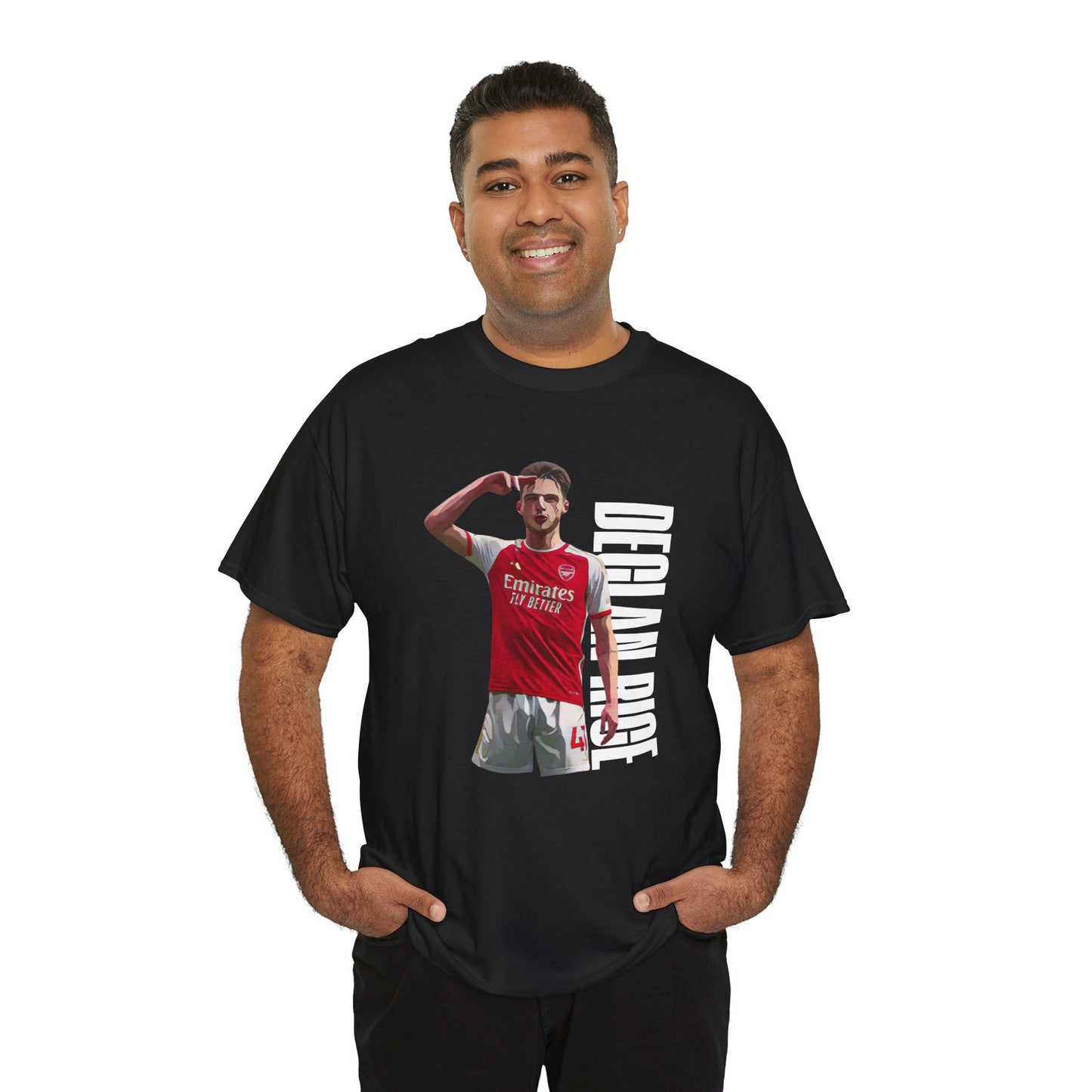 Exclusive Arsenal Fan Declan Rice T-shirt with our unique © Design. Perfect gift for a Gooner, wearable Arsenal Art present showing your love for the Gunners. Declan Rice | Arsenal Player Declan Rice | Declan Rice T-shirt  | Rice Arsenal | Declan Rice Chant | Gunner T-shirt | Arsenal women's | Arsenal women's T-Shirt | Periodic Table | Arsenal Clothing | Gooner Fashion | Arsenal T-shirt | Arsenal Art | Gooner T-shirt | Gift for him | Gift for Her | Gift for Gooner | Present for Gooner