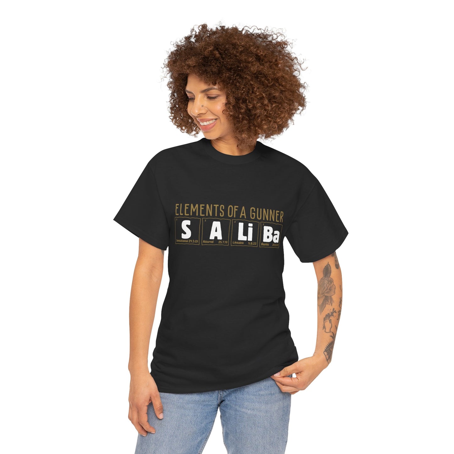 William Saliba | Science of Football | Arsenal Science | Periodic Table | Arsenal men | Arsenal men T-Shirt | Arsenal women | Arsenal women |  Arsenal Clothing | Gooner Fashion | Arsenal T-shirt | Arsenal Art | Gooner T-shirt | Gift for him | Gift for Her | Gift for Gooner | Present for Gooner