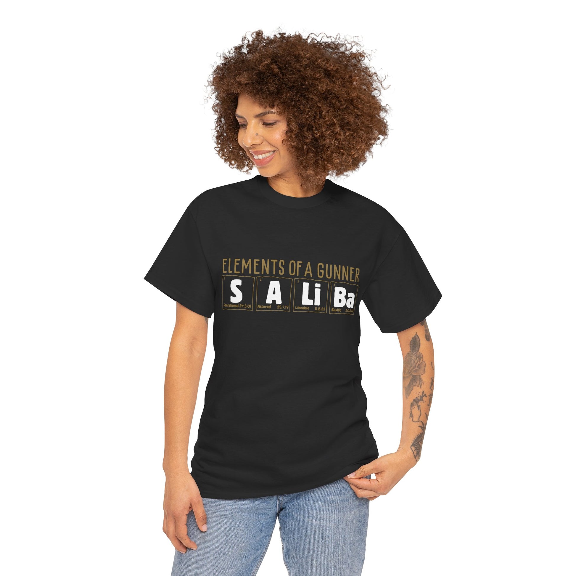 William Saliba | Science of Football | Arsenal Science | Periodic Table | Arsenal men | Arsenal men T-Shirt | Arsenal women | Arsenal women |  Arsenal Clothing | Gooner Fashion | Arsenal T-shirt | Arsenal Art | Gooner T-shirt | Gift for him | Gift for Her | Gift for Gooner | Present for Gooner